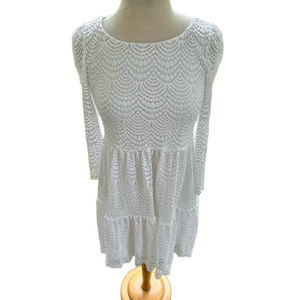 Lilly Pulitzer Geanna White Size XS Dress Resort Scalloped Shell Lace EUC